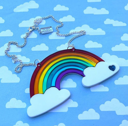 Acrylic / Mirrored Rainbow Necklace