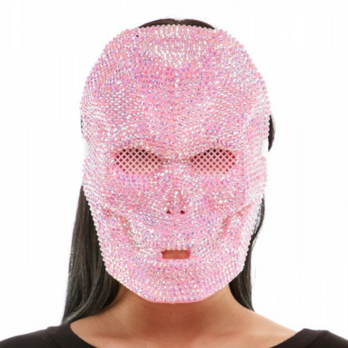 Pink Rhinestone Skull Mask