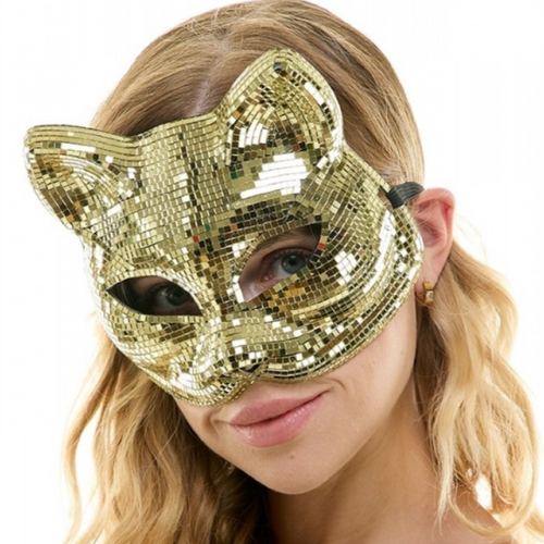 Gold Mirror Cat Mask