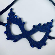Load image into Gallery viewer, Mask / Blue Teardrop Rhinestone mask