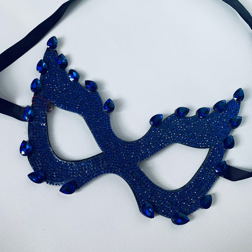 Mask / Blue Teardrop Rhinestone mask