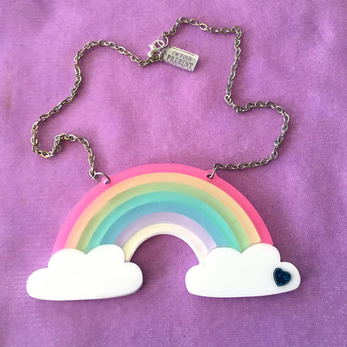 Acrylic / Pastel Frosted Rainbow Necklace