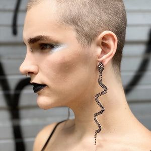 Earrings / Rhinestone Snake