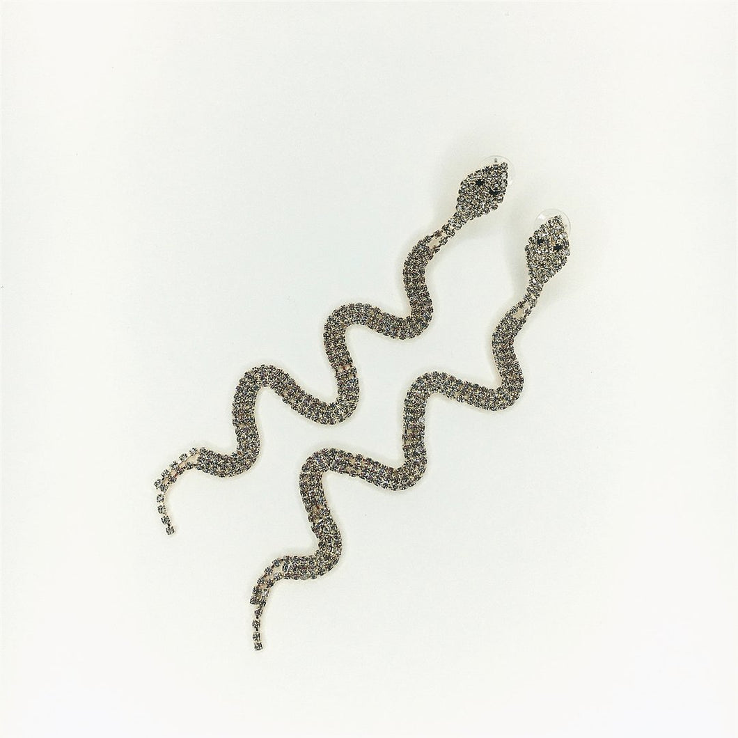 Earrings / Rhinestone Snake